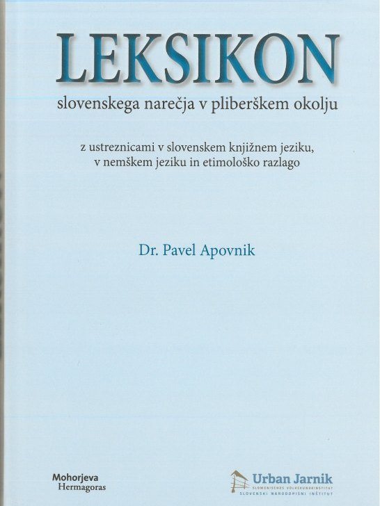 Cover: Leksikon slovenskega narečja v pliberškem okolju}
