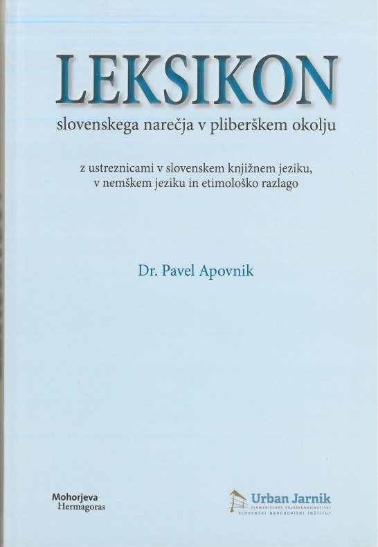 Cover: Leksikon slovenskega narečja v pliberškem okolju