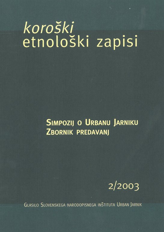 Cover: Koroški etnološki zapisi 2/2003