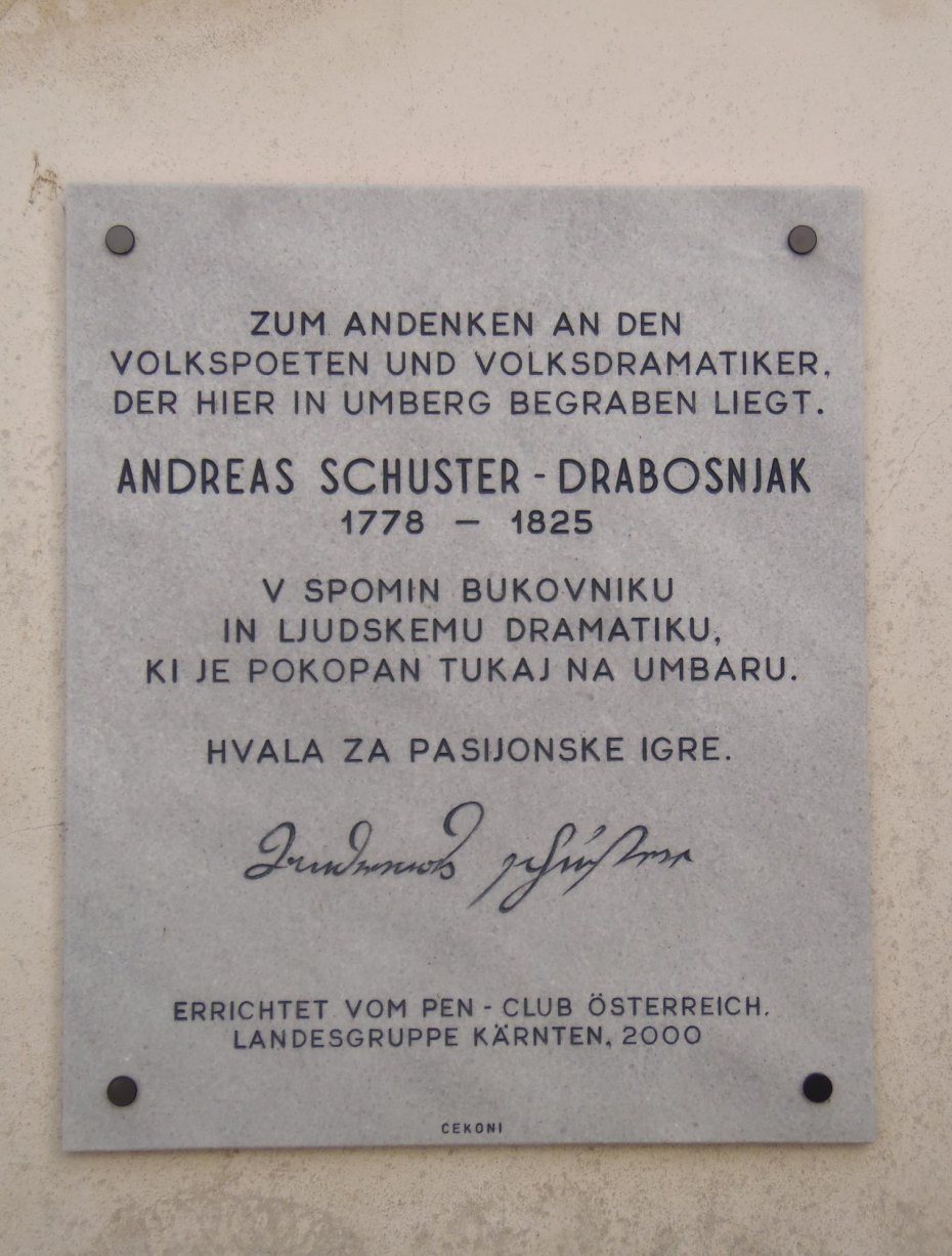 Image: Spominska plošča Andreju Šusterju – Drabosnjaku, Foto: Monika Gschwandner-Elkins