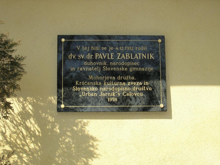 Image: Spominska plošča Pavlu Zablatniku