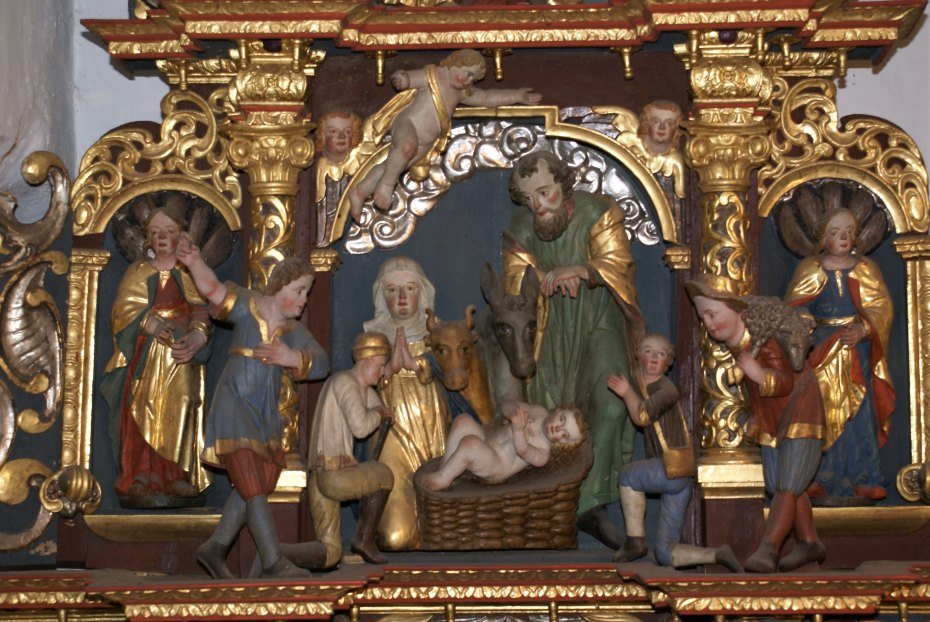 Image: Detail des Hauptaltars der Kirche in St. Georgen/Šentjur, Foto: Milan Piko